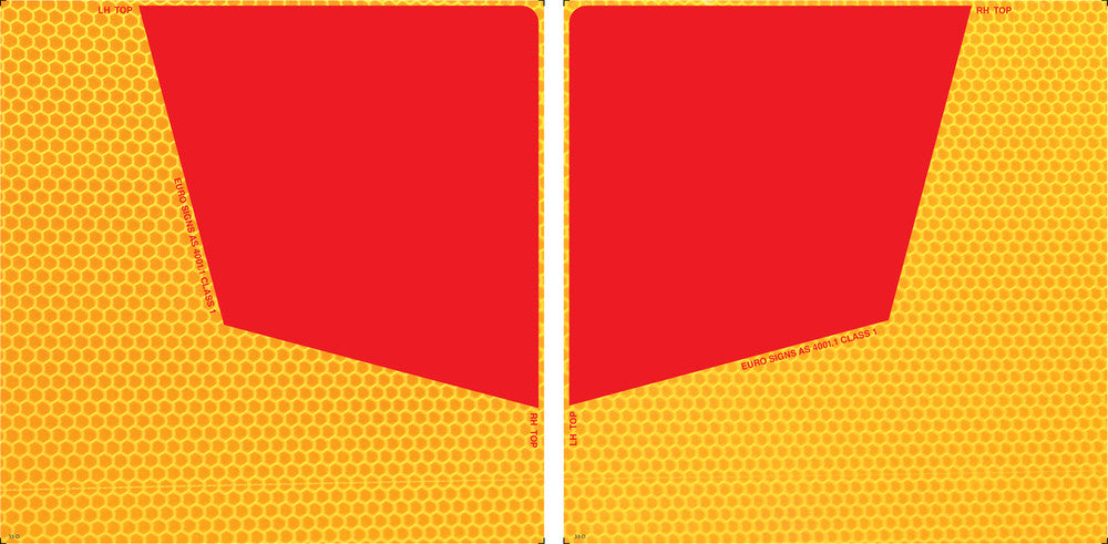 Sign Vehicle REAR MARKERS Class 1 reflective Red/Yellow x qty 1 Pair