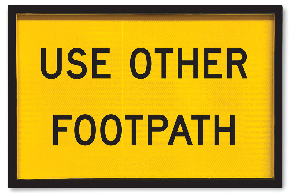 Sign Box Section USE OTHER FOOTPATH Class 1 reflc Blk/Ylw - w900 x h600m METAL