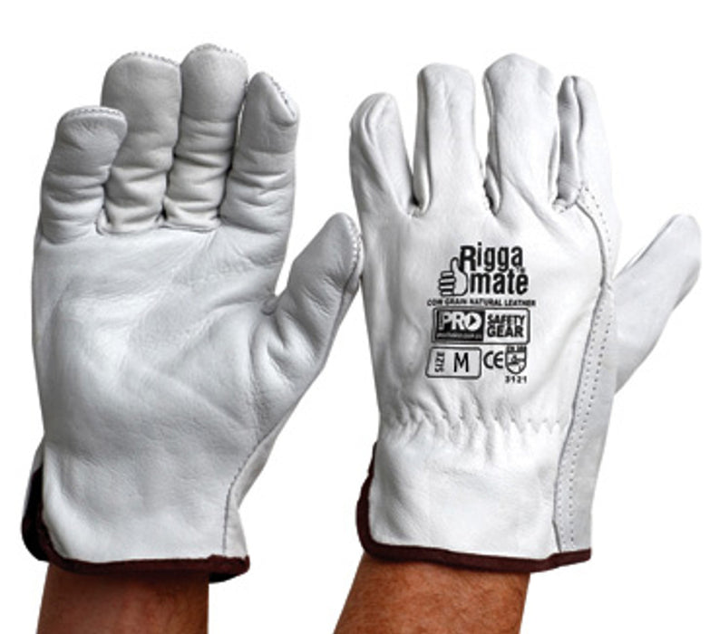 Gloves RIGGAMATE Cow Grain Natural Grey