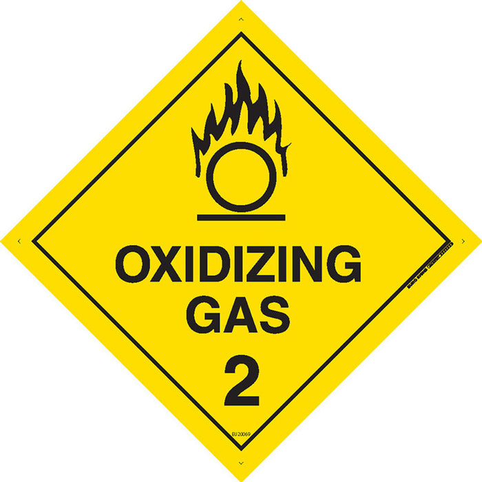 Sign OXIDIZING GAS 2 Class Label diamond Blk/Ylw