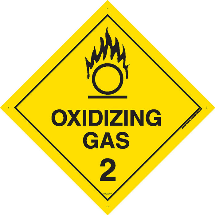 Sign OXIDIZING GAS 2 Class Label diamond Blk/Ylw
