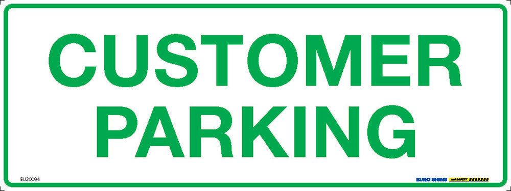 Sign CUSTOMER PARKING Green/White METAL