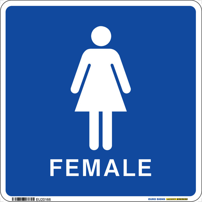 Sign TOILET FEMALE White/Blue