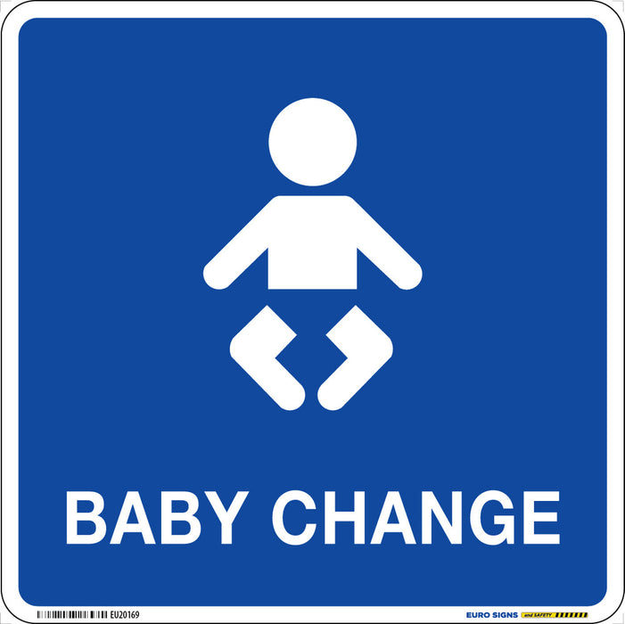 Sign TOILET BABY CHANGE White/Blue