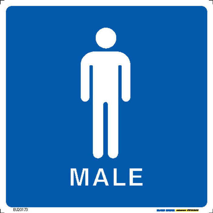 Sign TOILET MALE White/Blue