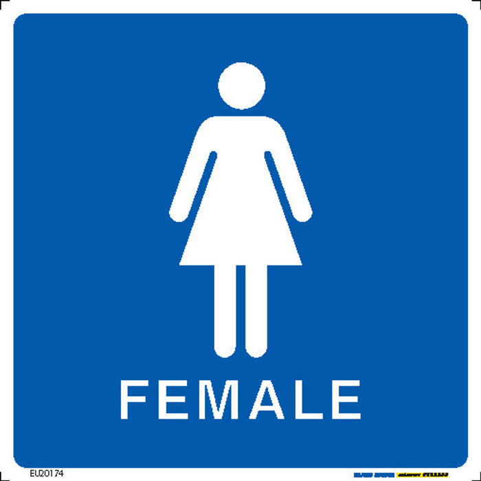 Sign TOILET FEMALE White/Blue