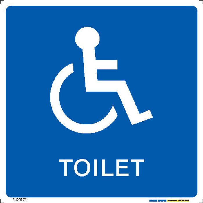 Sign TOILET DISABLED White/Blue