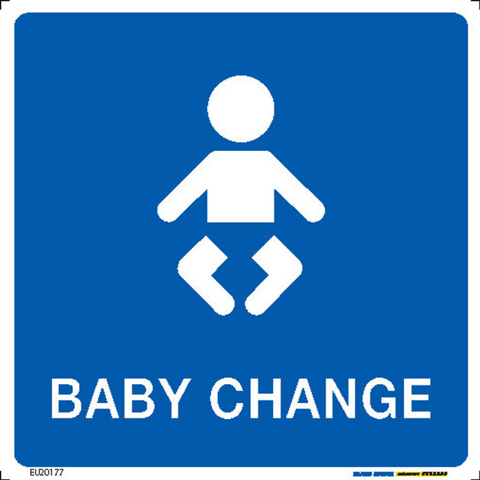 Sign TOILET BABY CHANGE White/Blue