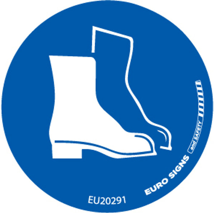 Sign mandatory Boots SYMBOL White/Blue DECAL
