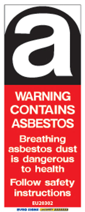 Sign WARNING ASBESTOS Black/Red/White DECAL