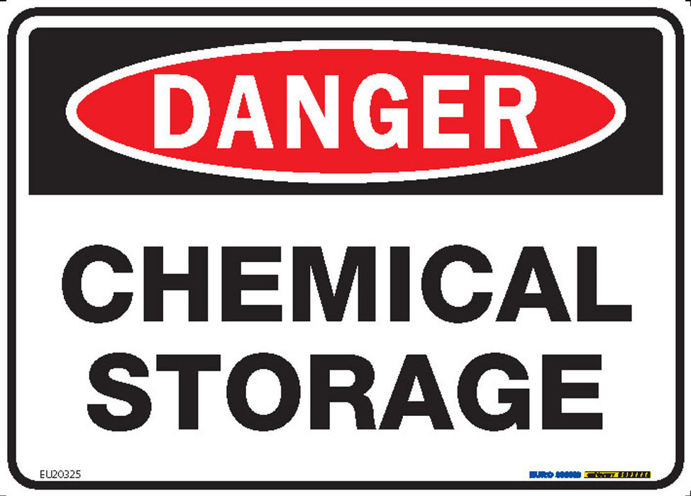 Sign DANGER CHEMICAL STORAGE Black/Red/White
