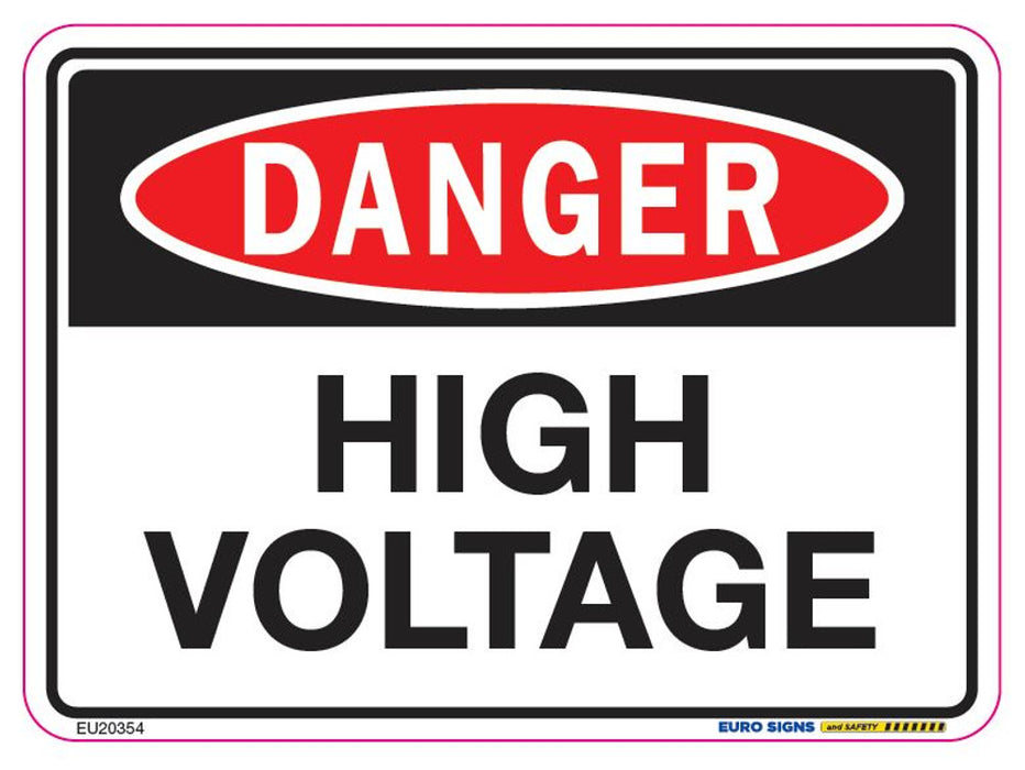 Sign DANGER HIGH VOLTAGE Black/Red/White