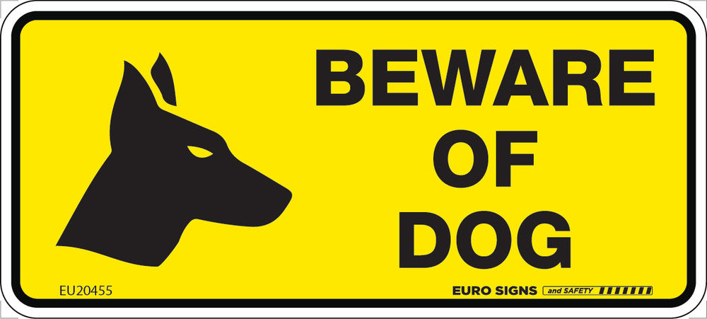 Sign BEWARE OF DOG +graphic Black/Yellow METAL
