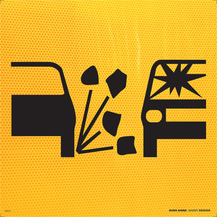 Sign Loose stones Car SYMBOL Class 1 Reflc Blk/Ylw - 600 x 600mm CORF