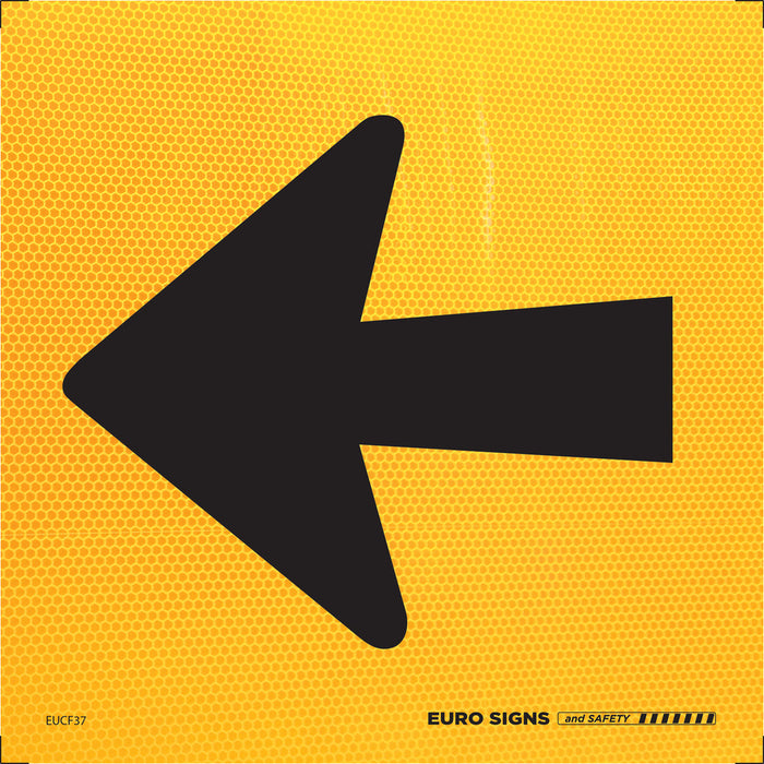 Sign arrow SYMBOL only Class 1 reflective Black/Yellow CORFLUTE