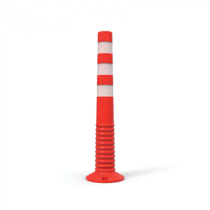 Bollard POLY FLEXIBLE Stem Relect. Org/Wht - PLASTIC h750m x dia 80mm