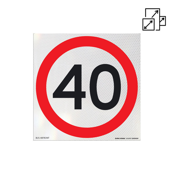 Sign Vehicle 40km Class 1 reflective