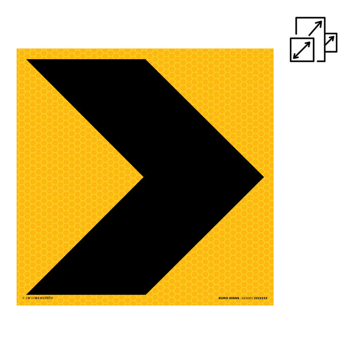 Sign CHEVRON < graphic Class 1 reflective Black/Yellow