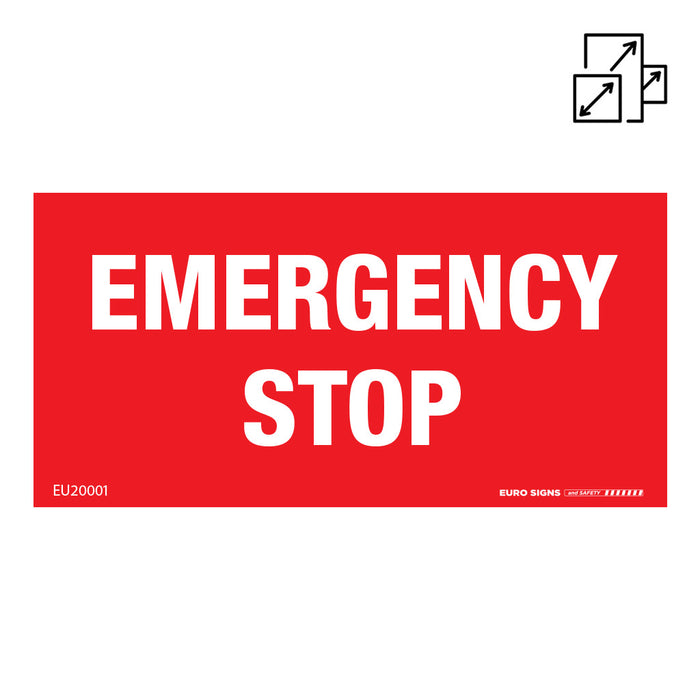 Sign EMERGENCY STOP Red/White