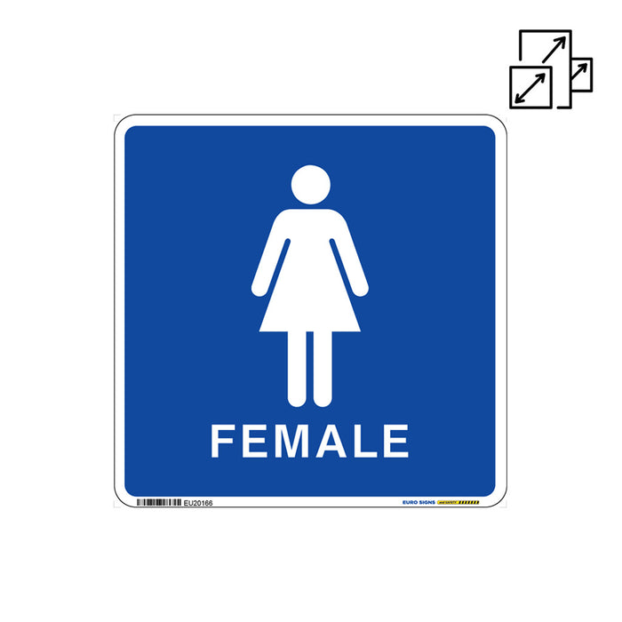 Sign TOILET FEMALE White/Blue