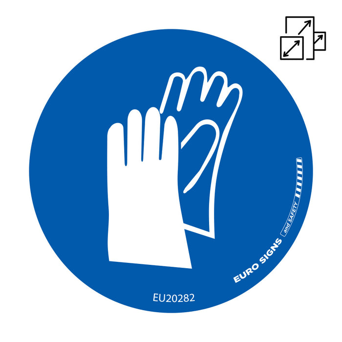Sign Gloves SYMBOL White/Blue DECAL