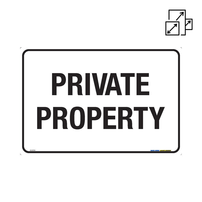 Sign PRIVATE PROPERTY Black/White METAL