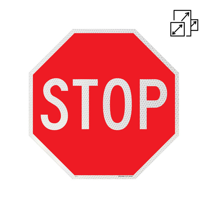 Sign STOP octagon Class 1 reflectivetive Red/White ALUMINIUM