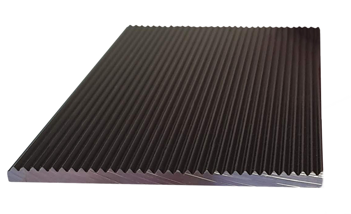 Stair Tread Anti Slip Anodised corregate plate Blk - w50 x L1200mm
