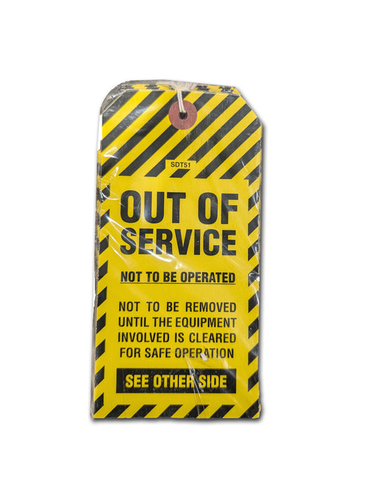 Cardstock CAUTION OUT OF SERVICE and DO NOT REMOVE THIS TAG - d/sided x 100qty
