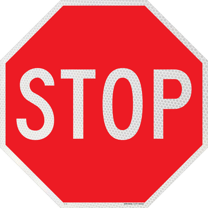 Sign STOP octagon Class 1 reflectivetive Red/White ALUMINIUM