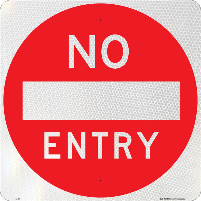Sign NO ENTRY +graphic Class 1 reflective Red/White