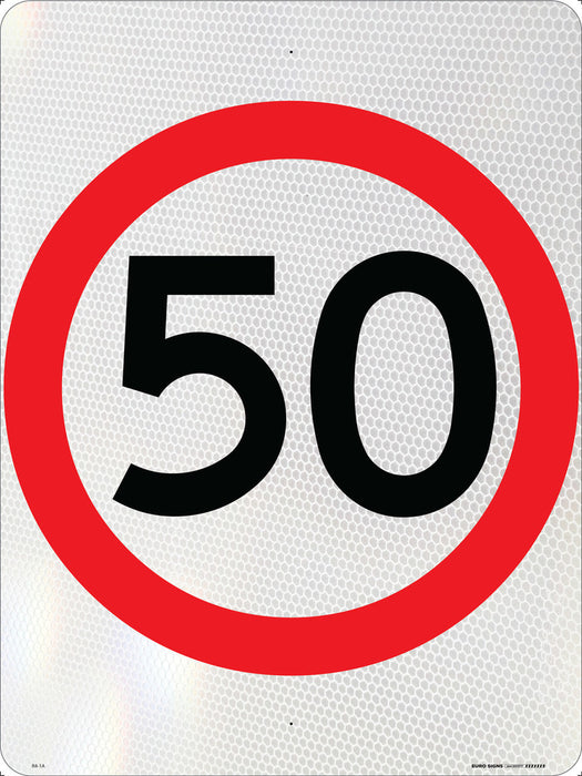 Sign Speed limit "blank" -advise limit- Class 1 reflective - Black/Red/White ALUMINIUM