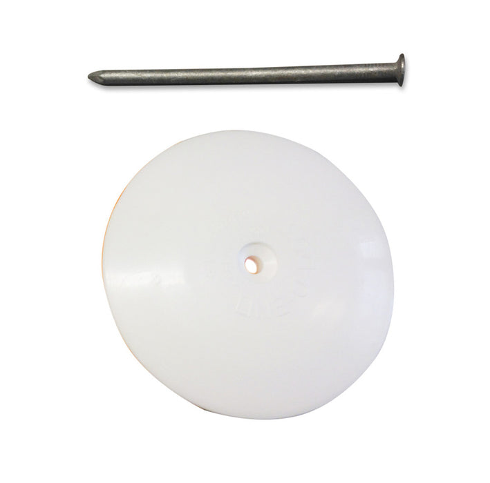 Line-O-Dot WHITE plastic with Galvanised Nail