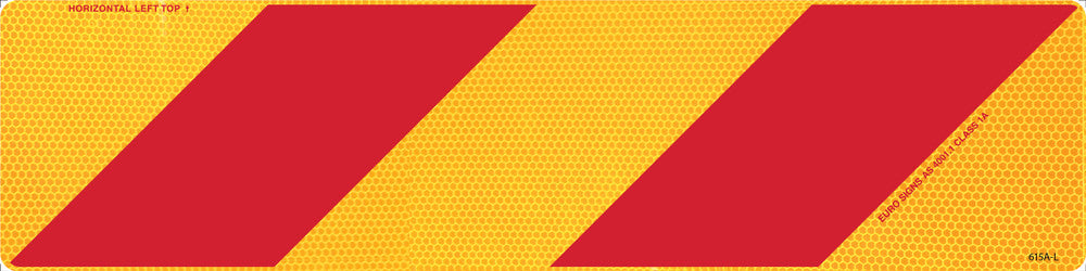 Sign Vehicle REAR MARKER STRIPE (Left only) Class 1 Red/Ylw - w600 x h150mm ALUM