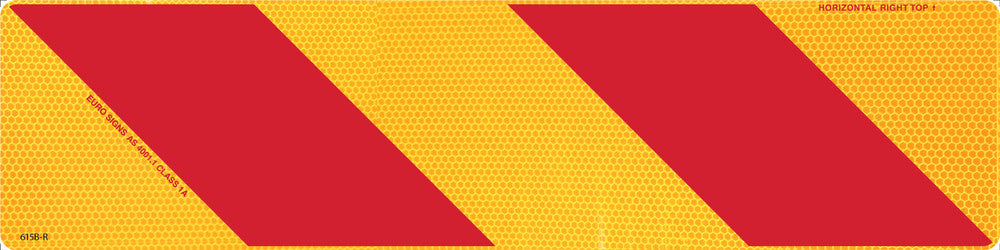 Sign Vehicle REAR MARKER STRIPE (Right only) Class 1 Red/Ylw - w600 x h150mm ALUM
