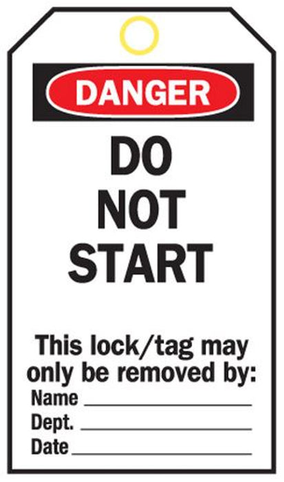 Tag DO NOT START wth ties - x 25qty POLY