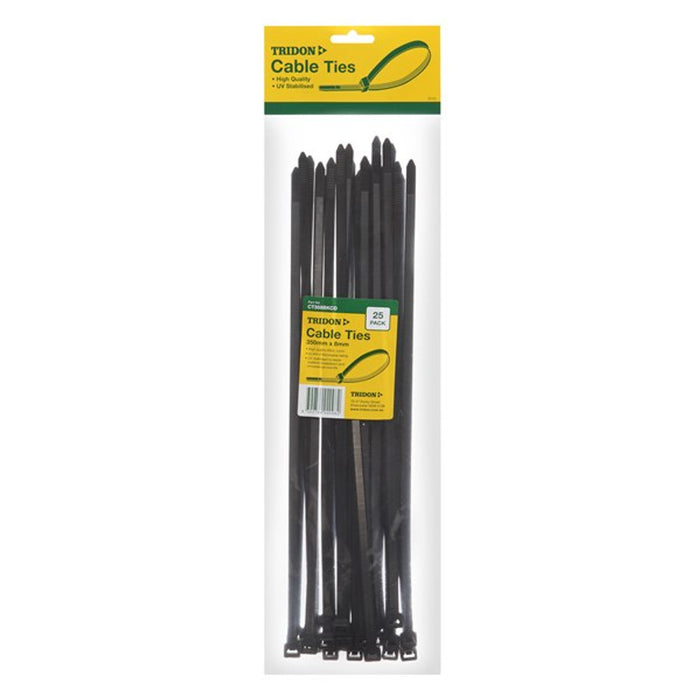 Cable Ties TRIDON Blk w8mm x L400mm x 25qty