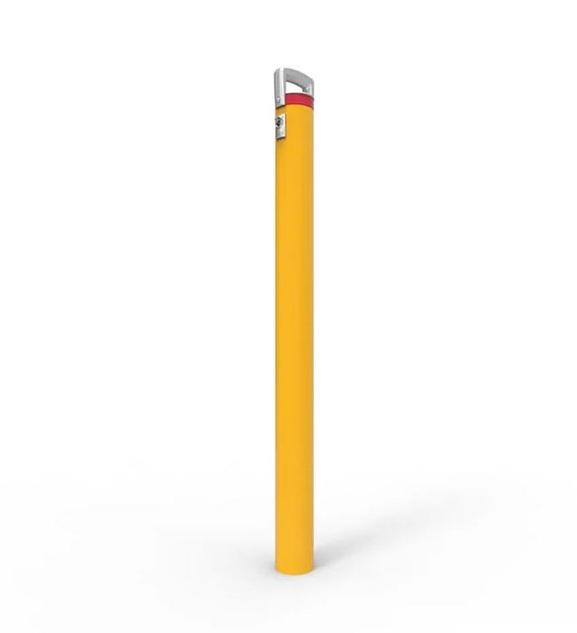 Bollard Metal Cam-Lok Galv&P/Coat IN GROUND Removable KEYED economy lock Ylw - dia 90mm