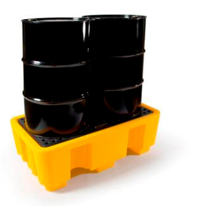 Spill Pallet 2 DRUM BUND Blk/Ylw Polyethylene