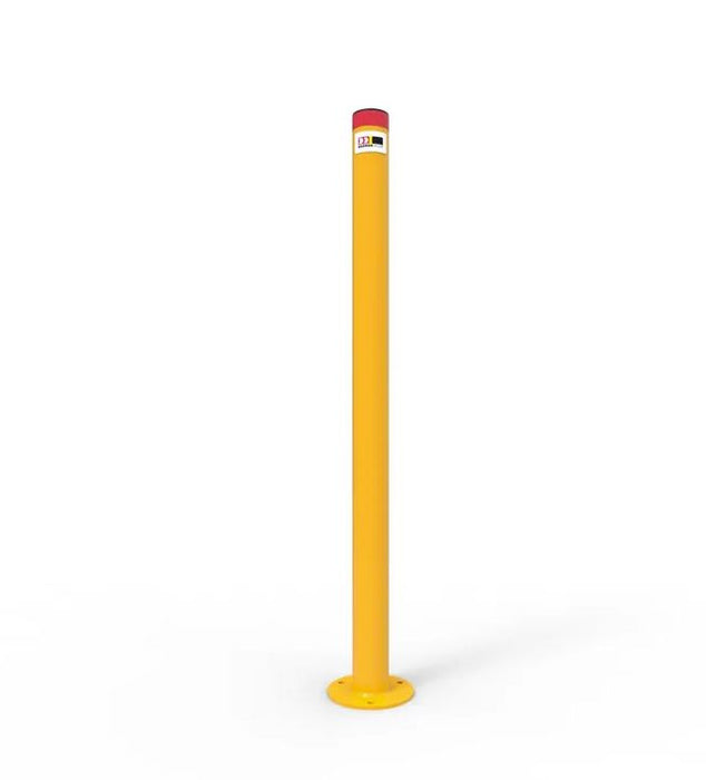 Bollard Metal ECONOMY surface mount Galvanised and Powdercoat Yellow