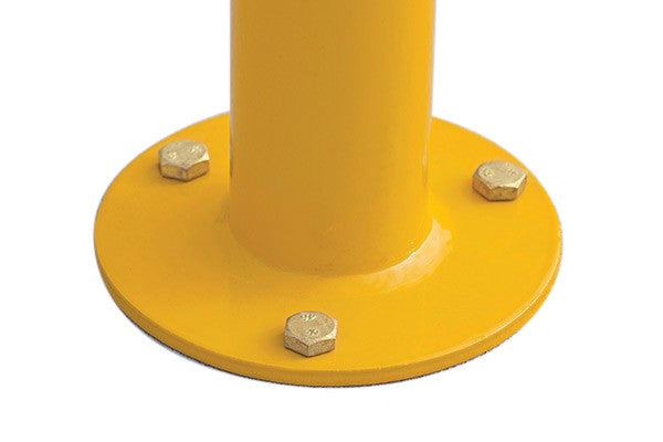 Bollard Metal ECONOMY surface mount  Galvanised and Powdercoat Yellow