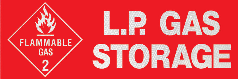 Sign L.P GAS STORAGE CLASS 1 Wh/Red - w150 x h55mm DECAL