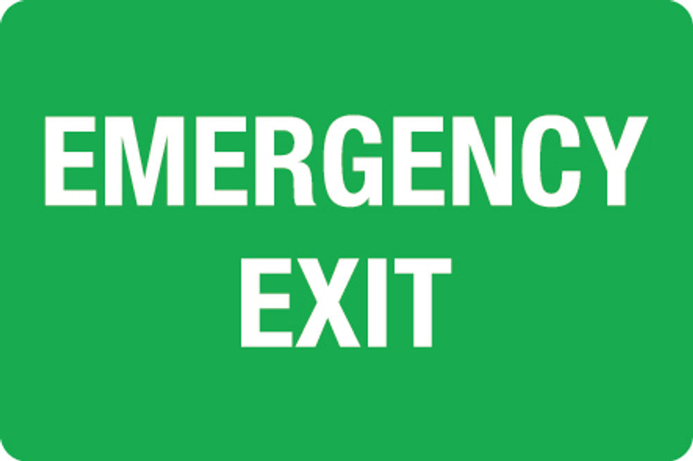 Sign EMERGENCY EXIT Wht/Grn - w75 x h50mm DECAL