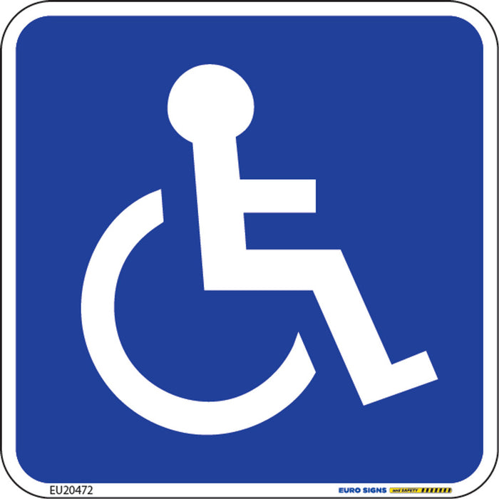 Sign Disabled SYMBOL Wht/BLUE - 100 x 100mm DECAL