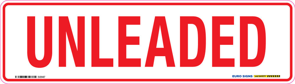Sign UNLEADED Red/Wht - w350 x h100mm DECAL