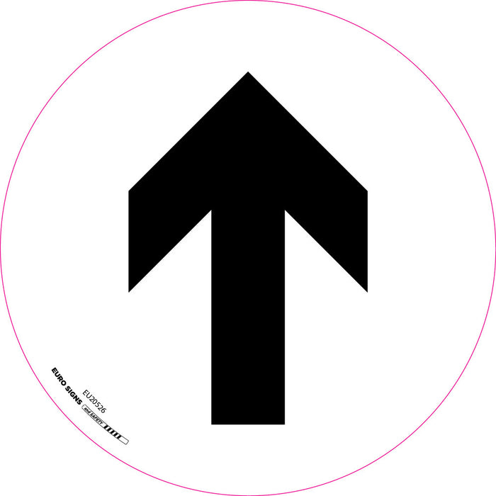 Sign arrow SYMBOL Round Floor Sticker Blk/Ylw - dia 250mm DECAL
