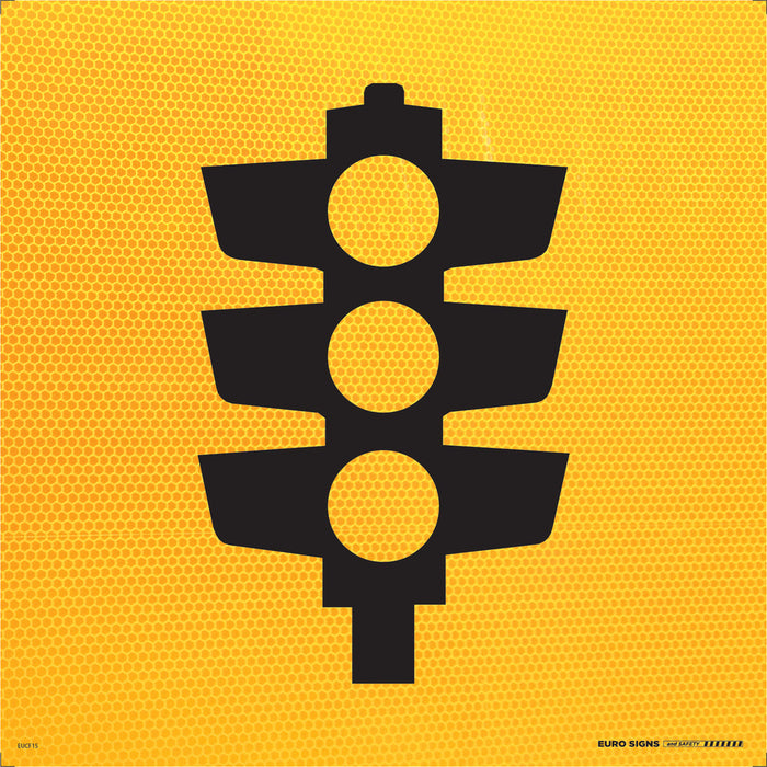 Sign Traffic lights SYMBOL Class 1 Reflc Blk/Ylw - 600 x 600mm CORF