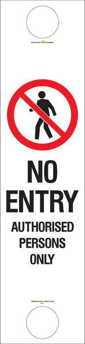 Sign Bollard Sleeve NO ENTRY +graphic Wht/Blk/red - w300 x h1215mm CORF