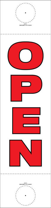 Sign Bollard Sleeve OPEN Wht/red - w300 x h1215mm CORF