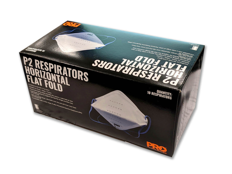Mask Respirator P2 Horizontal Flat Fold - x 10qty box